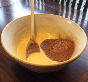 Cacao in batter