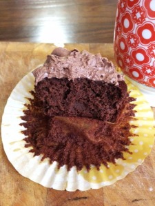 Half-eaten cupcake