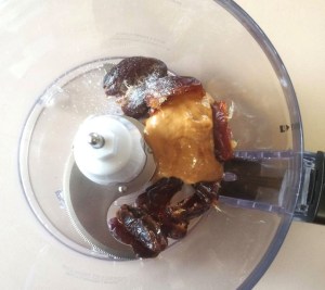 Caramel ingredients in food processer